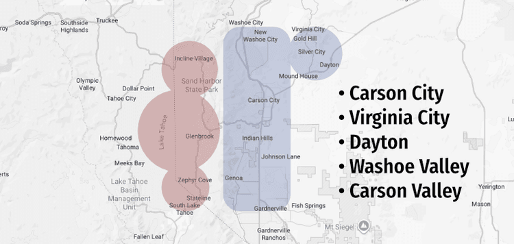Carson City Service Area Map