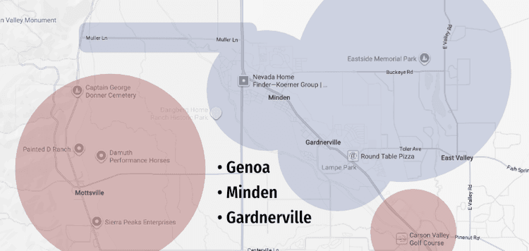Minden Service Area Map