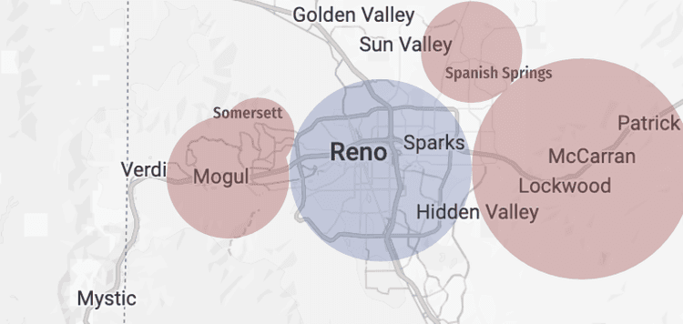 Reno Service Area Map